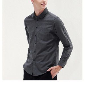 New Product Comfortable Soft Shirt Solid Color Business Casual Men's Long Sleeve